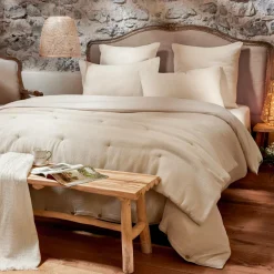 EMINZA Taie d'oreiller rectangulaire coton nid d'abeille (50 x 70 cm) Eva Beige Discount