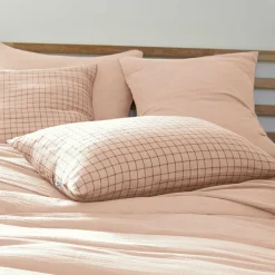 EMINZA Taie d'oreiller rectangulaire gaze de coton (50 x 70 cm) Gaïa Mix Rose poudré Discount