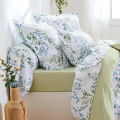 TRADILINGE Taie d'oreiller rectangulaire satin de coton (50 x 70 cm) Angèle Vert tilleul Outlet