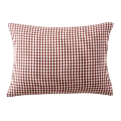 EMINZA Taie d'oreiller rectangulaire gaze de coton (50 x 70 cm) Gaïa vichy Terracotta Best