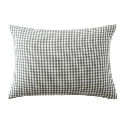 EMINZA Taie d'oreiller rectangulaire gaze de coton (50 x 70 cm) Gaïa vichy Vert romarin Discount