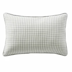 EMINZA Taie d'oreiller rectangulaire gaze de coton (50 x 80 cm) Gaïa Vichy Vert eucalyptus Vichy eucalyptus Hot