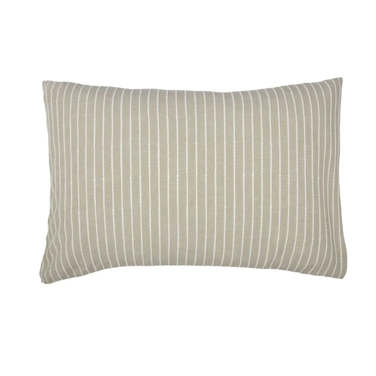 EMINZA Taie d'oreiller rectangulaire réversible coton texturé et percale (50 x 70 cm) Alice Ecru Best