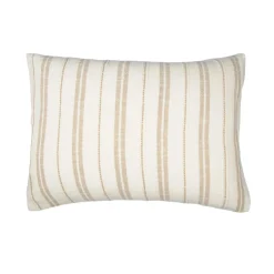 EMINZA Taie d'oreiller rectangulaire réversible coton texturé et percale (50 x 70 cm) Alice Ficelle Discount