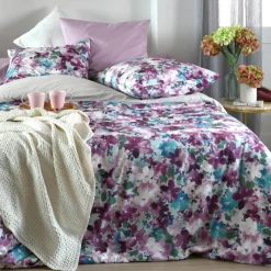STOF Taie d'oreiller rectangulaire percale de coton (50 x 70 cm) Pervenche parme Violet