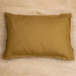 EMINZA Taie d'oreiller rectangulaire lin lavé (50 x 70 cm) Louise Caramel Sale
