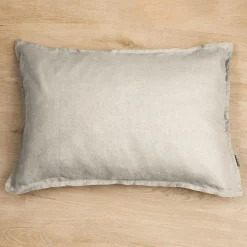 EMINZA Taie d'oreiller rectangulaire lin lavé (50 x 80 cm) Louise Beige Online