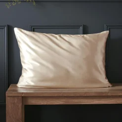 EMINZA Taie d'oreiller rectangulaire soie de mûrier (50 x 80 cm) Mizuki pampa Beige Sale