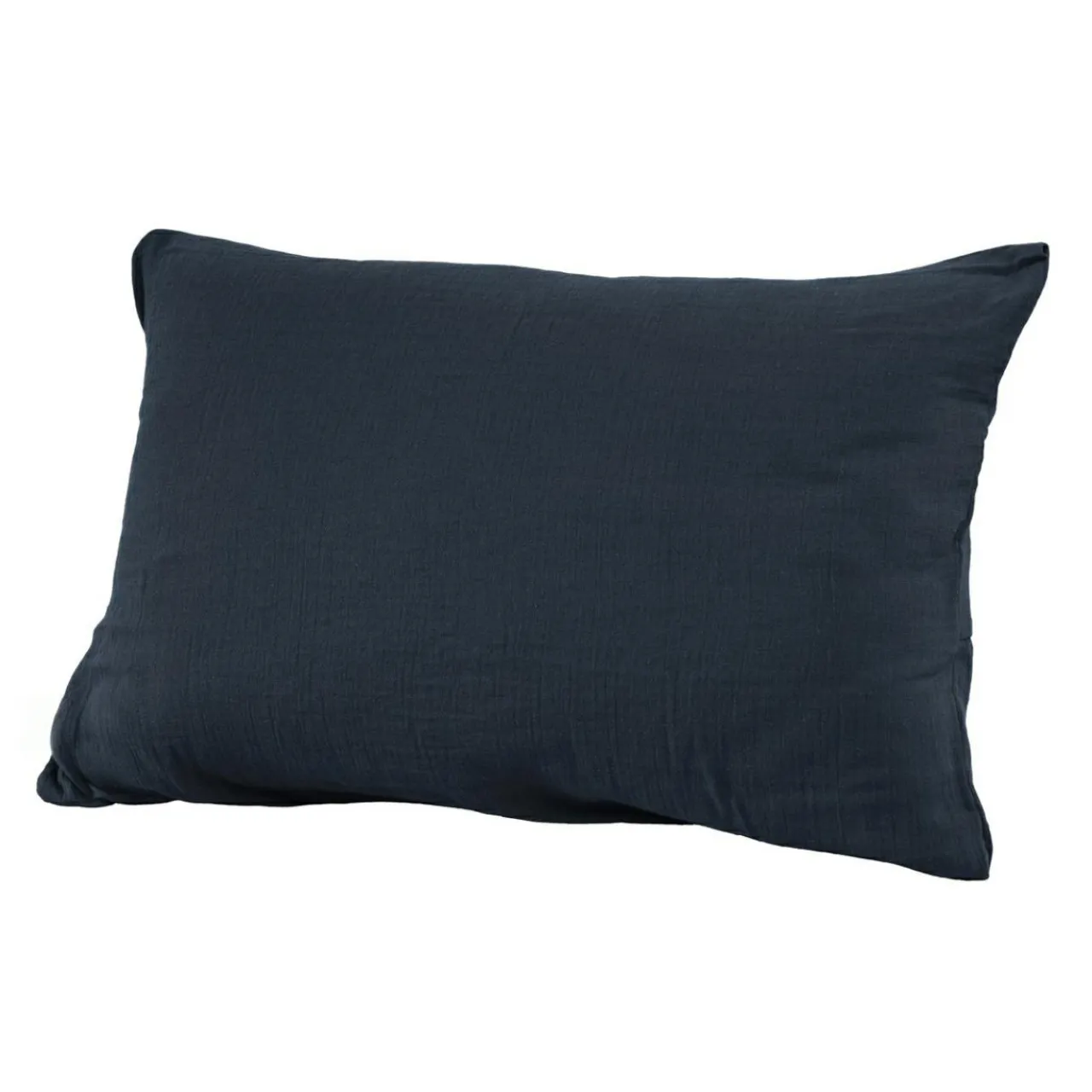 EMINZA Taie d'oreiller rectangulaire gaze de coton (50 x 70 cm) Gaïa Bleu nuit Discount