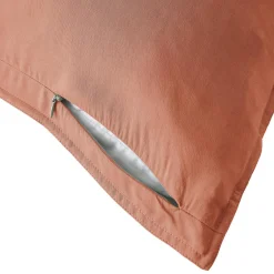 EMINZA Taie d'oreiller rectangulaire lyocell Tencel™ lavé (50 x 70 cm) Olivia Terracotta Best