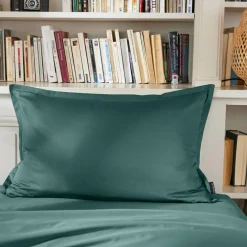 EMINZA Taie d'oreiller rectangulaire percale de coton (50 x 70 cm) Cali Bleu canard Outlet