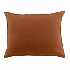 EMINZA Taie d'oreiller rectangulaire flanelle de coton (50 x 70 cm) Nina Terracotta Hot