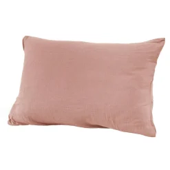 EMINZA Taie d'oreiller rectangulaire gaze de coton (50 x 80 cm) Gaïa Rose Pêche Discount