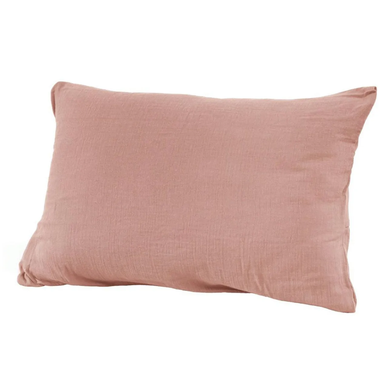 EMINZA Taie d'oreiller rectangulaire gaze de coton (50 x 80 cm) Gaïa Rose Pêche Discount