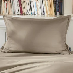 EMINZA Taie d'oreiller rectangulaire percale de coton (50 x 70 cm) Cali Taupe Outlet