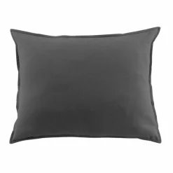 EMINZA Taie d'oreiller rectangulaire flanelle de coton (50 x 70 cm) Nina Gris Anthracite