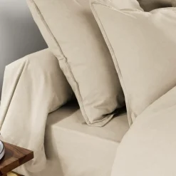 EMINZA Taie d'oreiller rectangulaire flanelle de coton (50 x 80 cm) Nina Beige Outlet