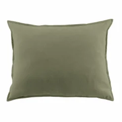 EMINZA Taie d'oreiller rectangulaire flanelle de coton (50 x 80 cm) Nina Vert romarin Discount