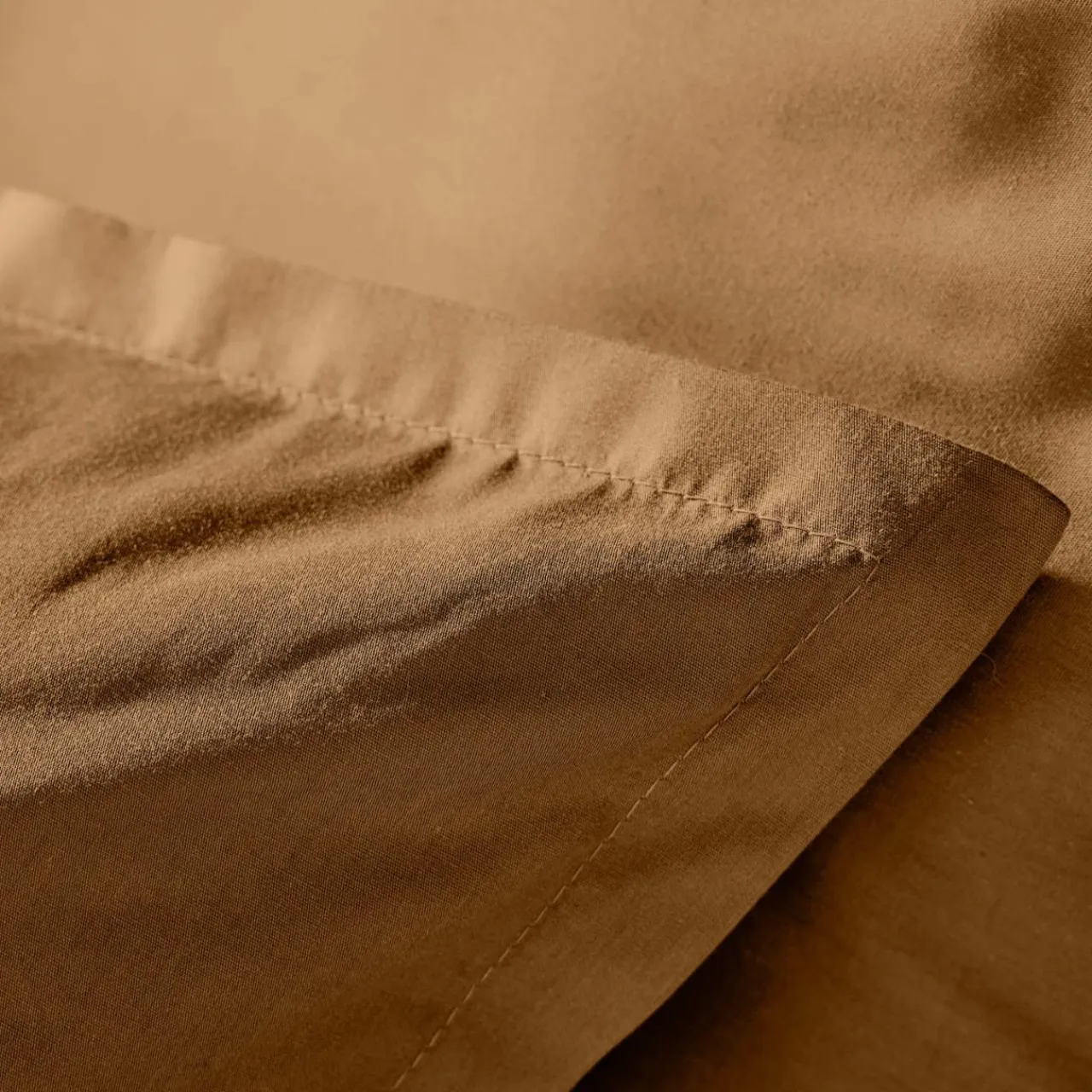 EMINZA Taie d'oreiller rectangulaire percale de coton (50 x 80 cm) Cali Camel