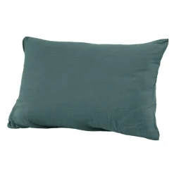 EMINZA Taie d'oreiller rectangulaire gaze de coton (50 x 80 cm) Gaïa Bleu canard Hot
