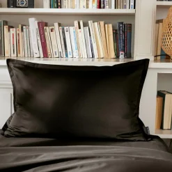 EMINZA Taie d'oreiller rectangulaire percale de coton (50 x 80 cm) Cali e Noir Discount