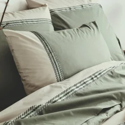 TRADILINGE Taie d'oreiller rectangulaire percale de coton (50 x 70 cm) Noa Vert kaki Sale