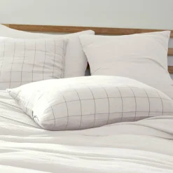 EMINZA Taie d'oreiller rectangulaire gaze de coton (50 x 70 cm) Gaïa Match chantilly Blanc Outlet