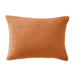 EMINZA Taie d'oreiller rectangulaire gaze de coton (50 x 70 cm) Gaïa Boho Abricot Hot