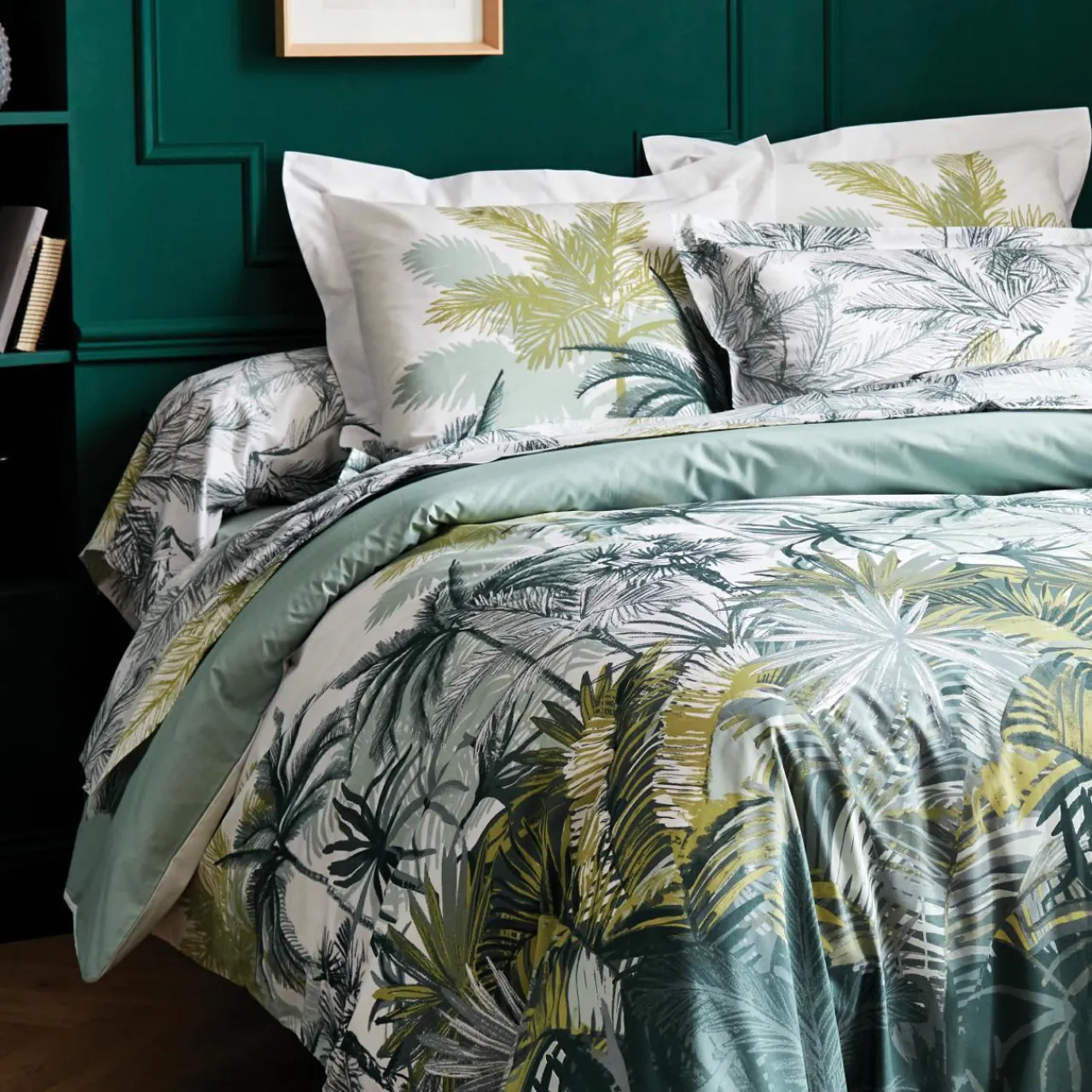 TRADILINGE Taie d'oreiller rectangulaire percale de coton (50 x 70 cm) Trinidad Mousson e Vert Online