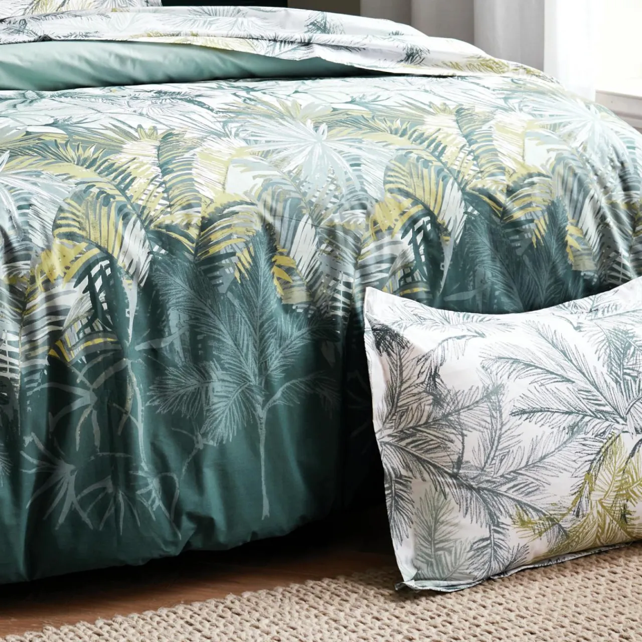 TRADILINGE Taie d'oreiller rectangulaire percale de coton (50 x 70 cm) Trinidad Mousson e Vert Online
