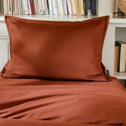 EMINZA Taie d'oreiller rectangulaire percale de coton (50 x 80 cm) Cali Terracotta Discount