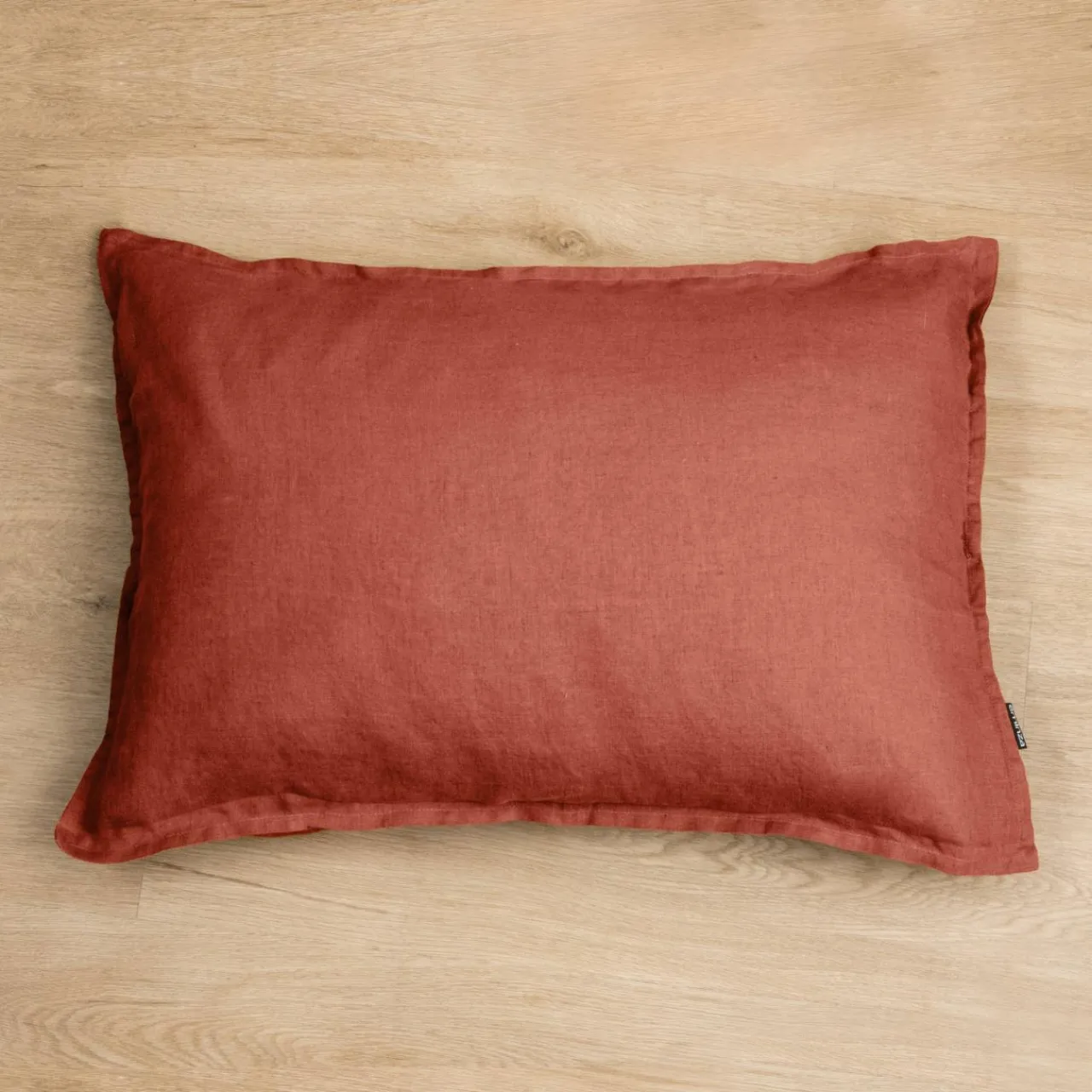 EMINZA Taie d'oreiller rectangulaire lin lavé (50 x 70 cm) Louise Terracotta