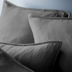 EMINZA Taie d'oreiller rectangulaire flanelle de coton (50 x 70 cm) Théa Gris Anthracite Hot