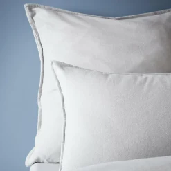 EMINZA Taie d'oreiller rectangulaire flanelle de coton (50 x 70 cm) Théa Gris clair Discount