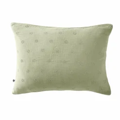 EMINZA Taie d'oreiller rectangulaire gaze de coton (50 x 70 cm) Gaïa Boho Vert tilleul Sale