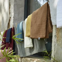 EMINZA Taie d'oreiller rectangulaire gaze de coton (50 x 70 cm) Gaïa Boho Vert tilleul Sale