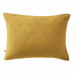 EMINZA Taie d'oreiller rectangulaire gaze de coton (50 x 70 cm) Gaïa Boho Jaune safran Discount