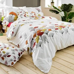 TRADI LINGE Taie d'oreiller rectangulaire percale de coton (50 x 70 cm) Ginkgo Multicolore Discount