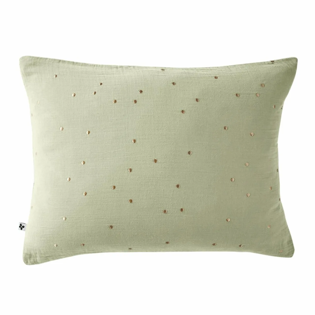 EMINZA Taie d'oreiller rectangulaire gaze de coton (50 x 70 cm) Gaïa Chic Vert tilleul