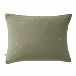 EMINZA Taie d'oreiller rectangulaire gaze de coton (50 x 70 cm) Gaïa Chic Vert romarin