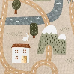 Atmosphera cru017dateur d'intu017drieur for kids Tapis antidérapant enfant coton (100 x 150 cm) Routes Multicolore Hot
