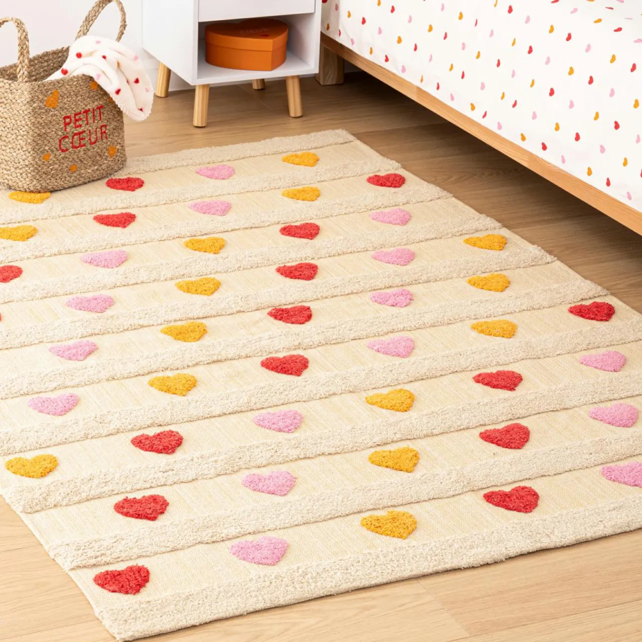 Atmosphera cru017dateur d'intu017drieur for kids Tapis antidérapant enfant coton (120 x 170 cm) Amour Multicolore Outlet
