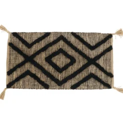 TENDANCE Tapis coton et jute (45 x 90 cm) Lagos Noir Outlet