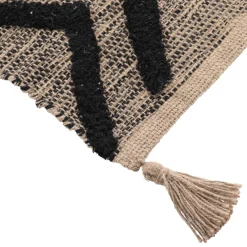 TENDANCE Tapis coton et jute (45 x 90 cm) Lagos Noir Outlet