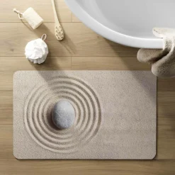 douceur d'intu017drieur Tapis de bain antidérapant (50 x 80 cm) Serena Marron