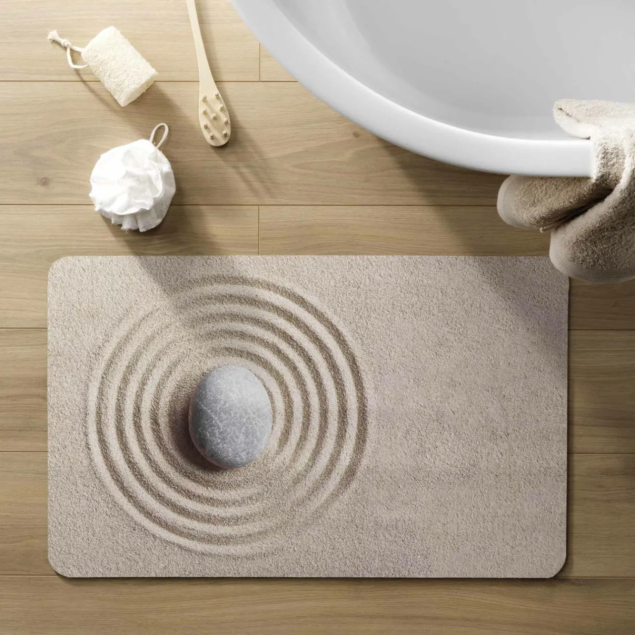 douceur d'intu017drieur Tapis de bain antidérapant (50 x 80 cm) Serena Marron