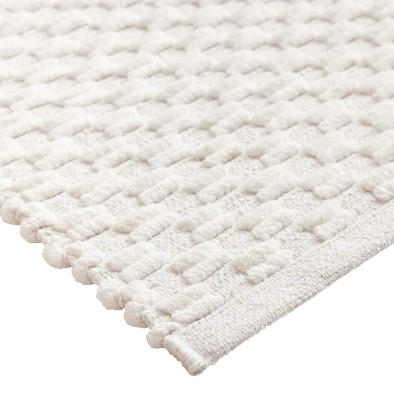 douceur d'intu017drieur Tapis de bain coton tissé (50 x 80 cm) Lois Beige Ecru Best