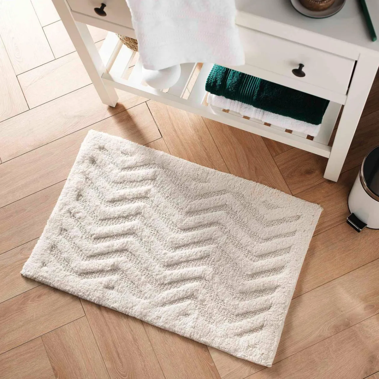 DOUCEUR D'INTERIEUR Tapis de bain coton (50 x 80 cm) Angelis Blanc Best