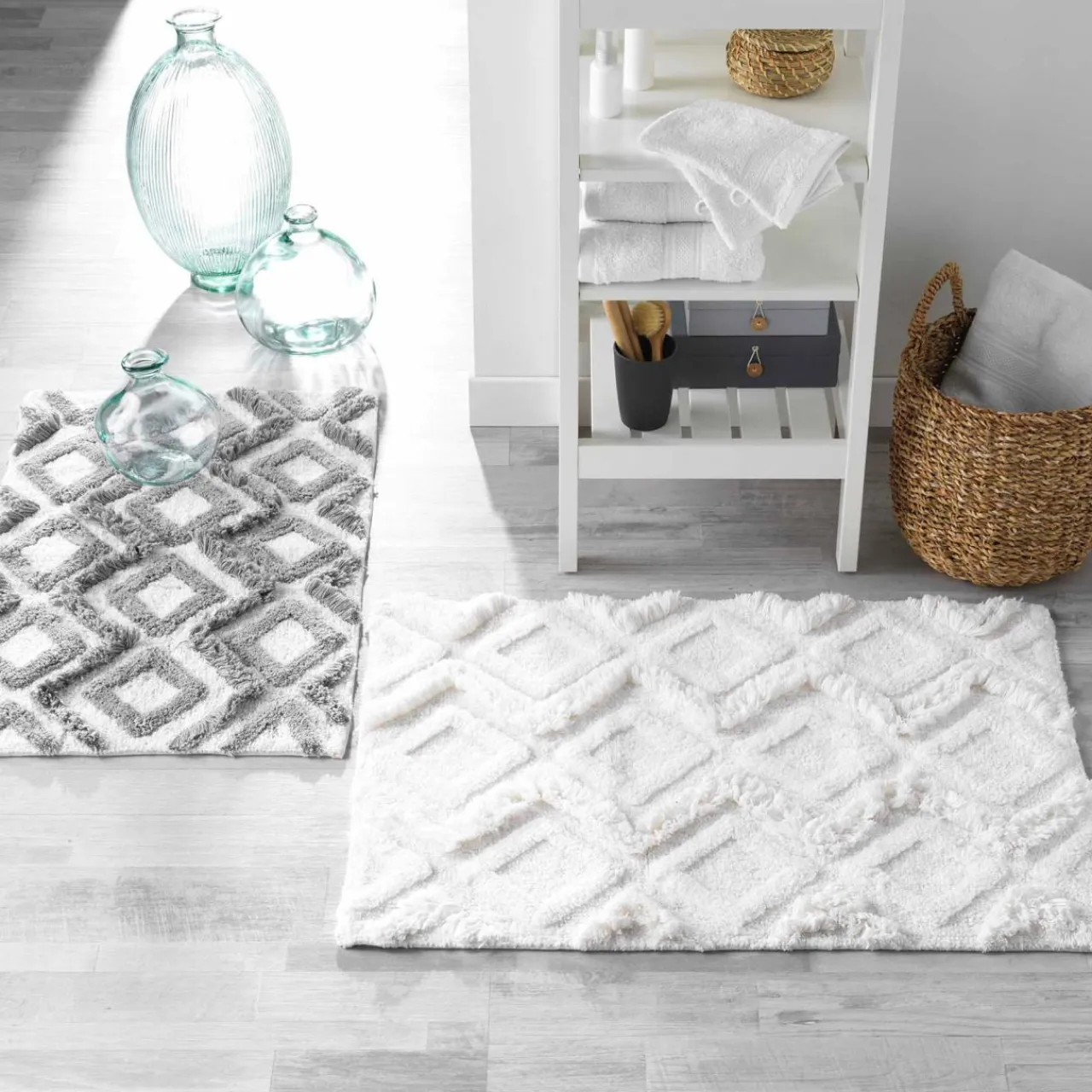 Douceur d'intu017drieur Tapis de bain coton (50 x 80 cm) Ikatis Blanc New