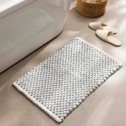 douceur d'intu017drieur Tapis de bain effet tissé en relief (50 x 80 cm) Rafael Gris New